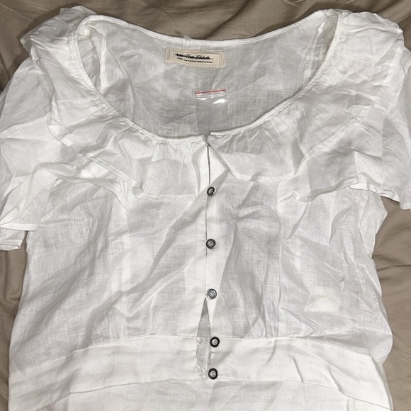 NWOT We the Free Ruffled White shirt - Picture 3 of 4